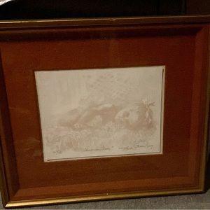 Vintage Connie King signed framed  lithograph  - “Sandman’s Near” - vintage
